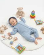 Baby Hooded Zip Romper — Baby Blue