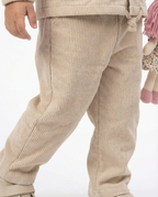 Baby Corduroy Hooded Set — Stone