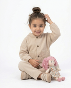 Baby Corduroy Hooded Set — Stone