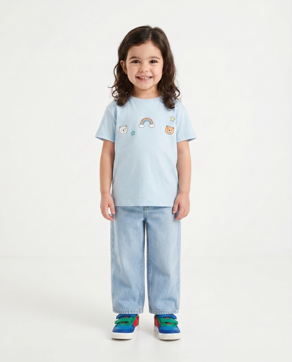 Girls Wide-Leg Jeans — Light Wash