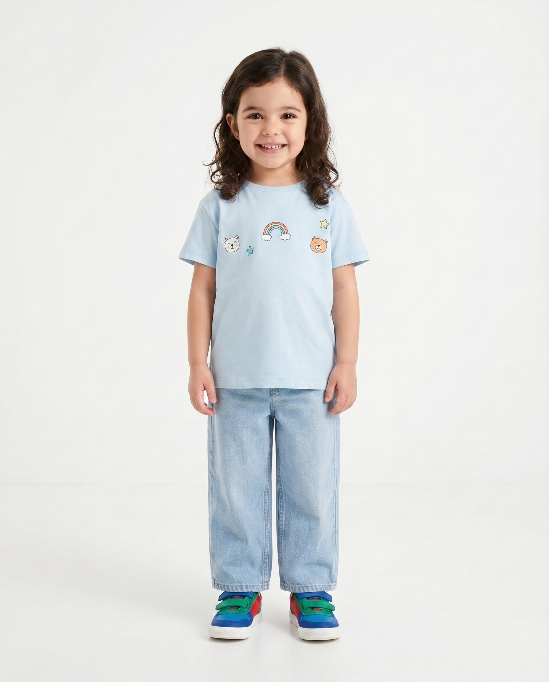 Girls Wide-Leg Jeans — Light Wash