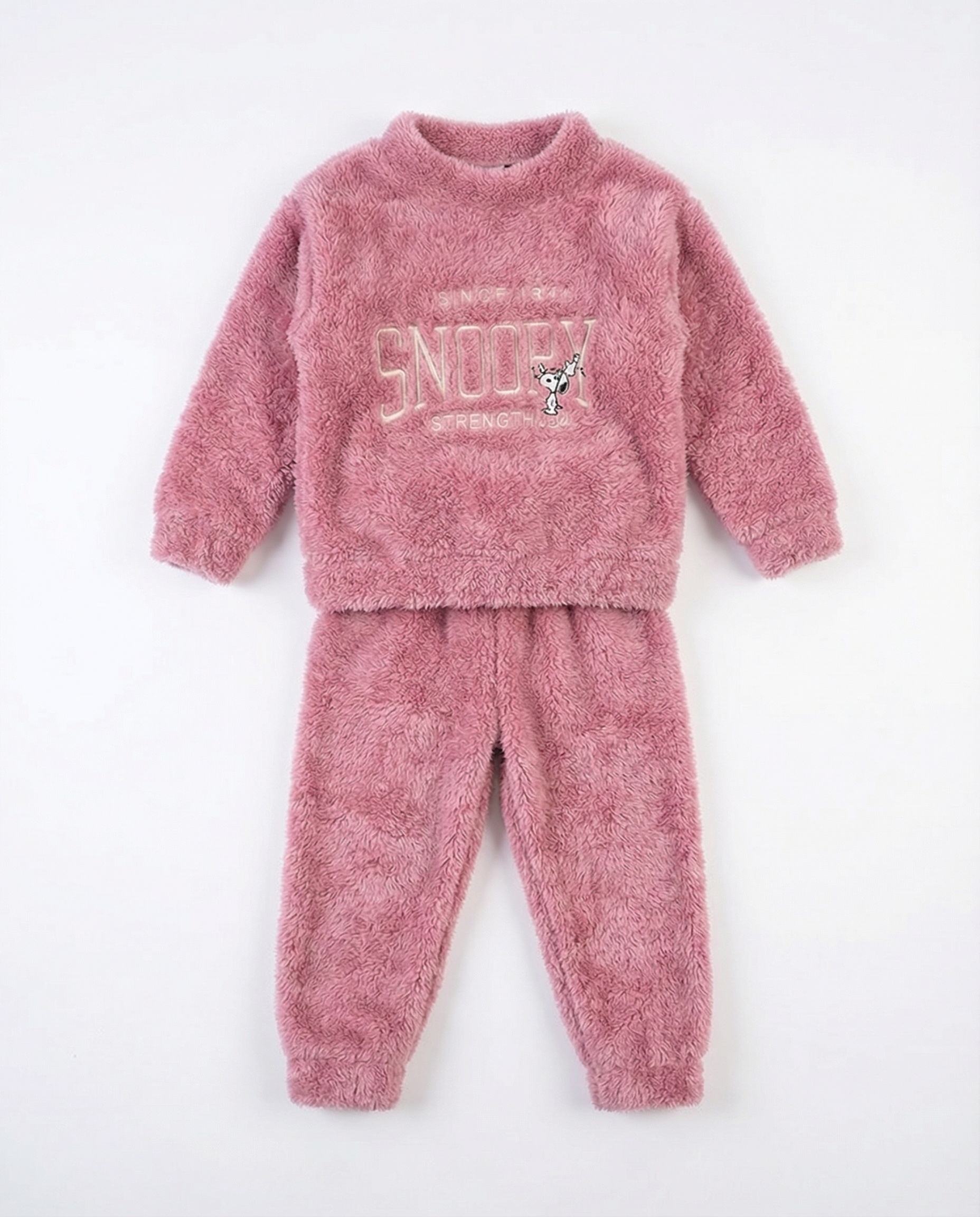Baby Snoopy Fleece Set — Dusty Pink