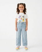 Girls Wide-Leg Utility Jeans — Light Wash