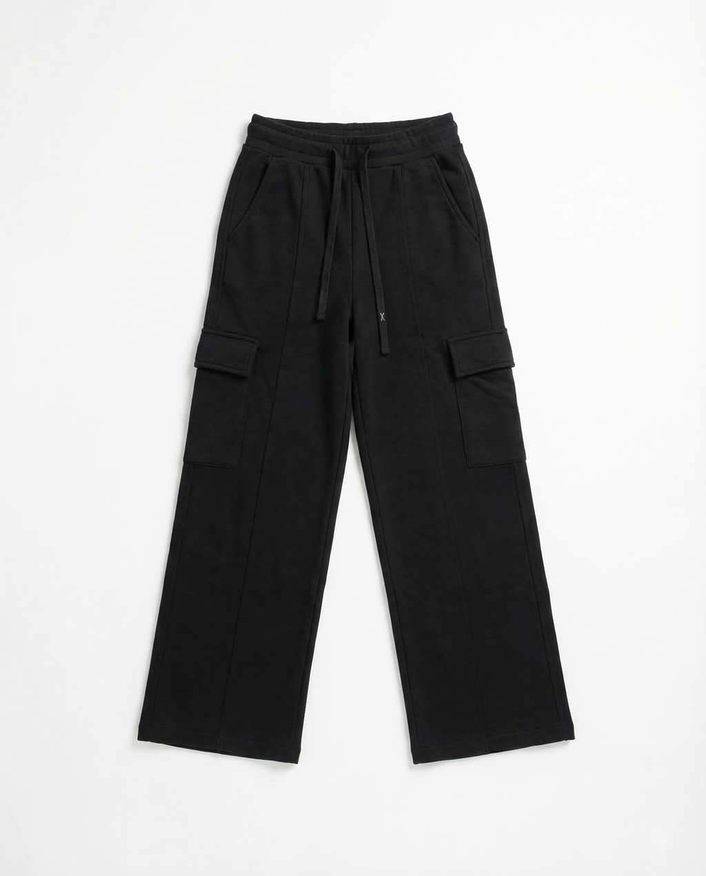 Girls Wide-Leg Cargo Pants — Black