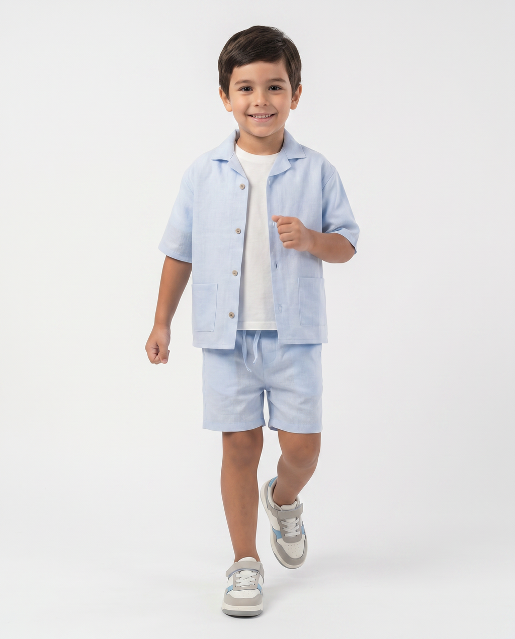 RAQI Linen Resort Set — Sky Blue | Boys