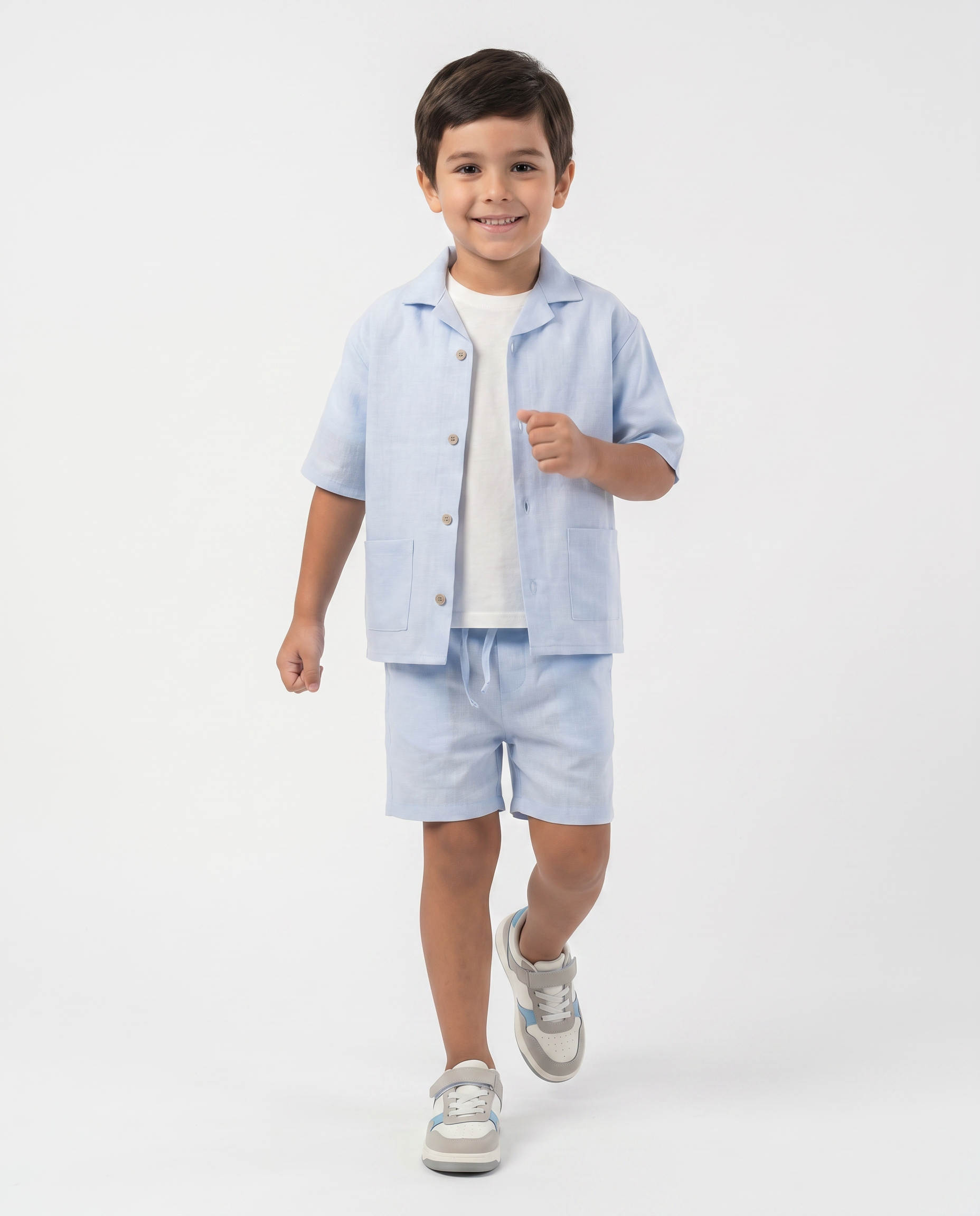 RAQI Linen Resort Set — Sky Blue | Boys