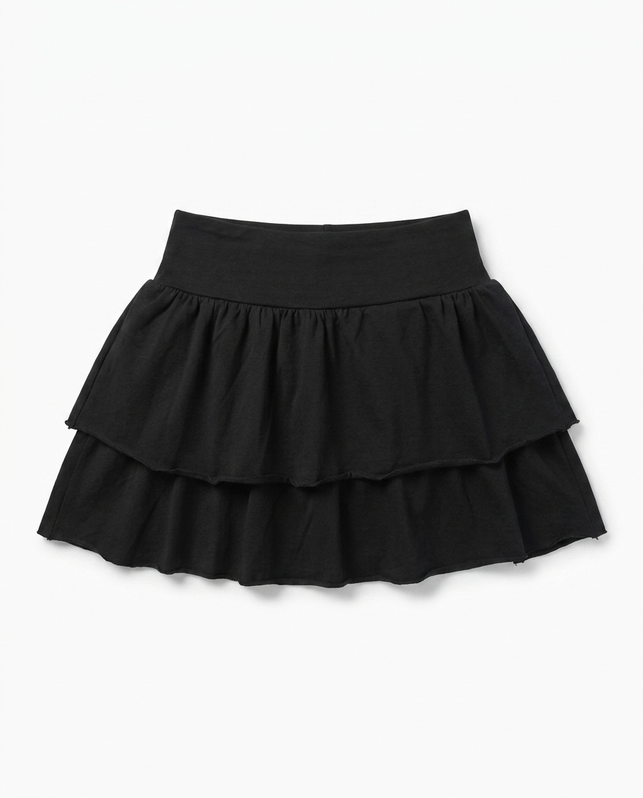 Tiered Ruffle Skirt — Black | Girls