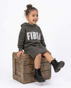 Girls FIBM Hoodie Dress — Black