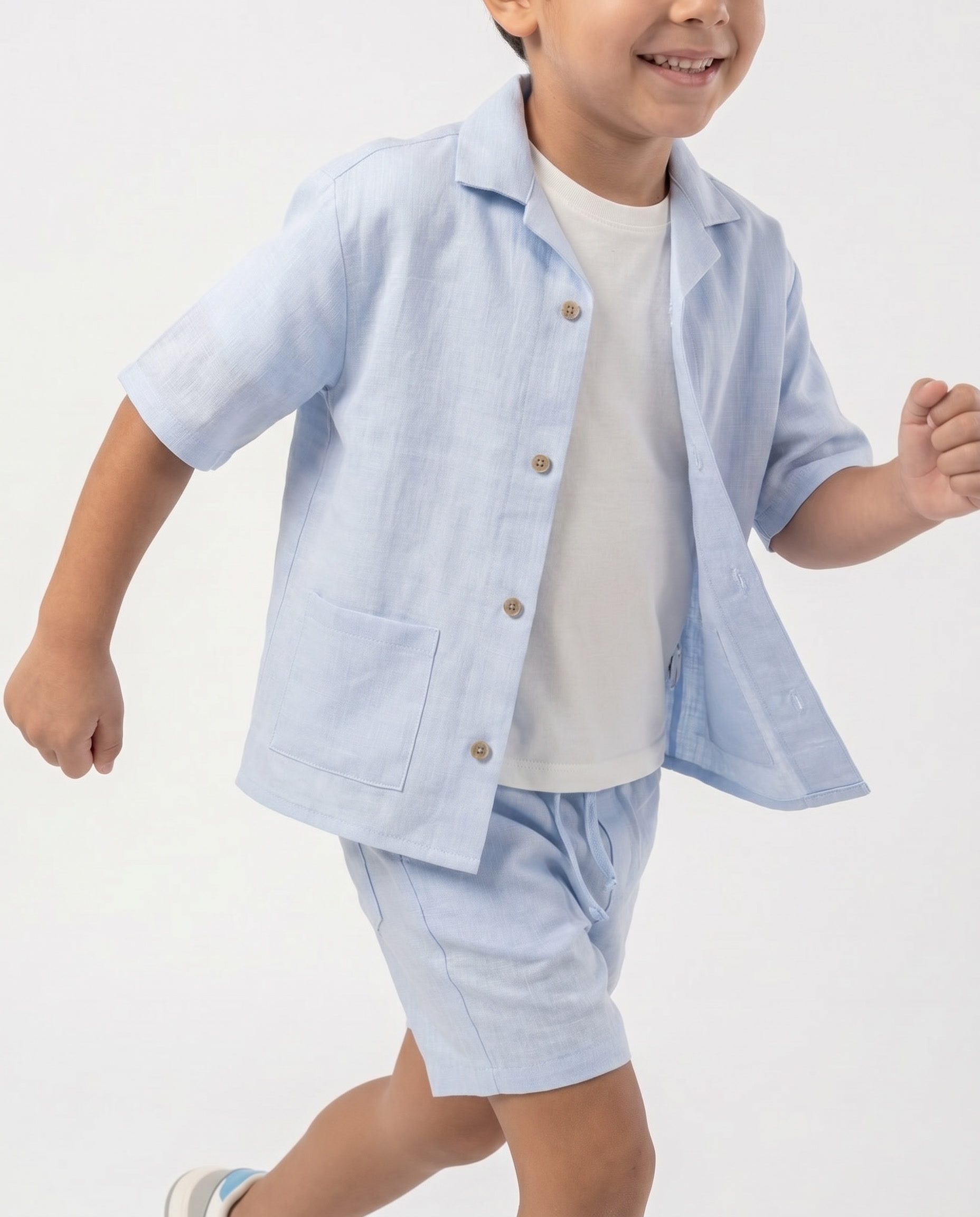 RAQI Linen Resort Set — Sky Blue | Boys