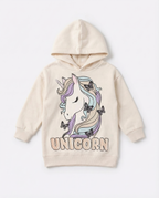 Girls Unicorn Graphic Hoodie — Cream