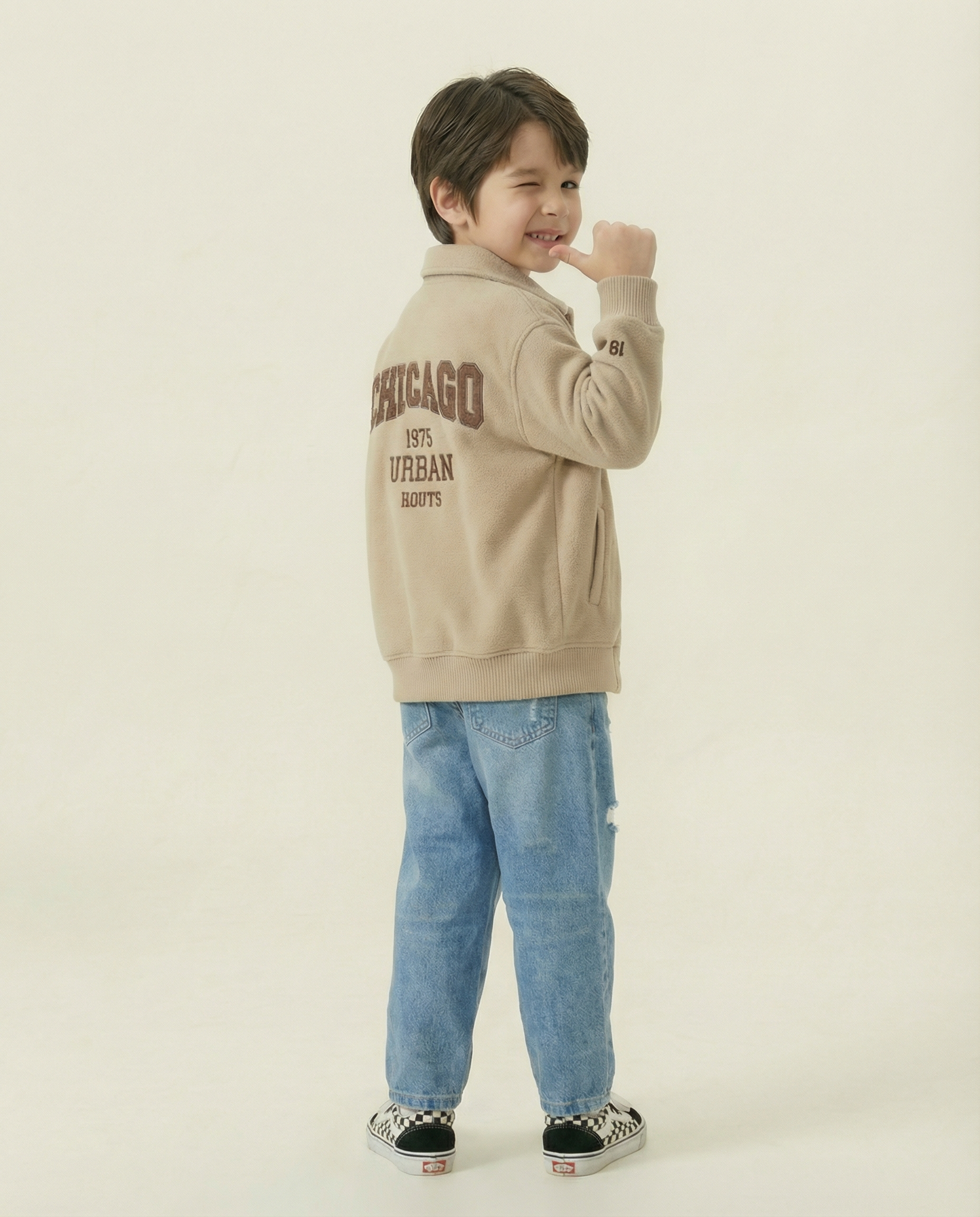 Urban Roots Embroidered Bomber Jacket – Beige