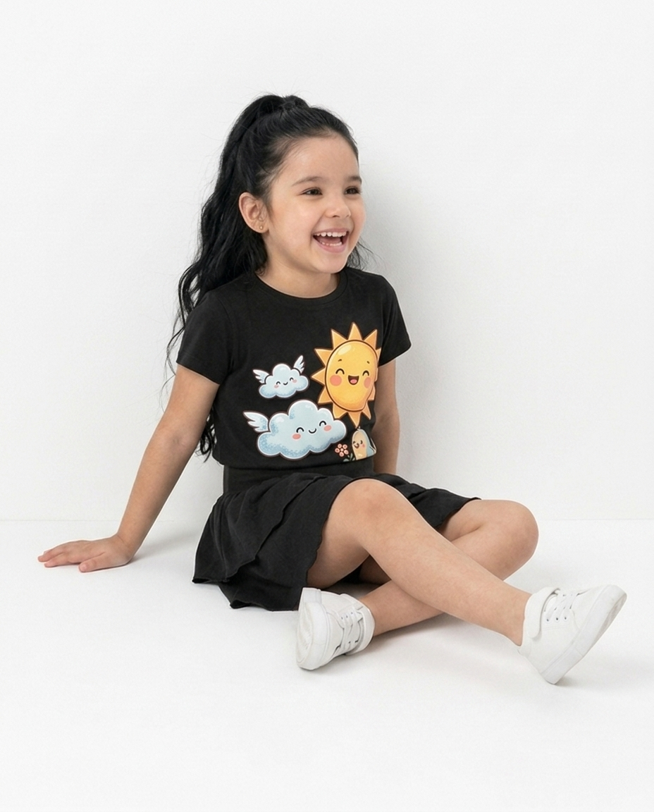 Tiered Ruffle Skirt — Black | Girls