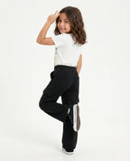 Girls Wide-Leg Cargo Pants — Black