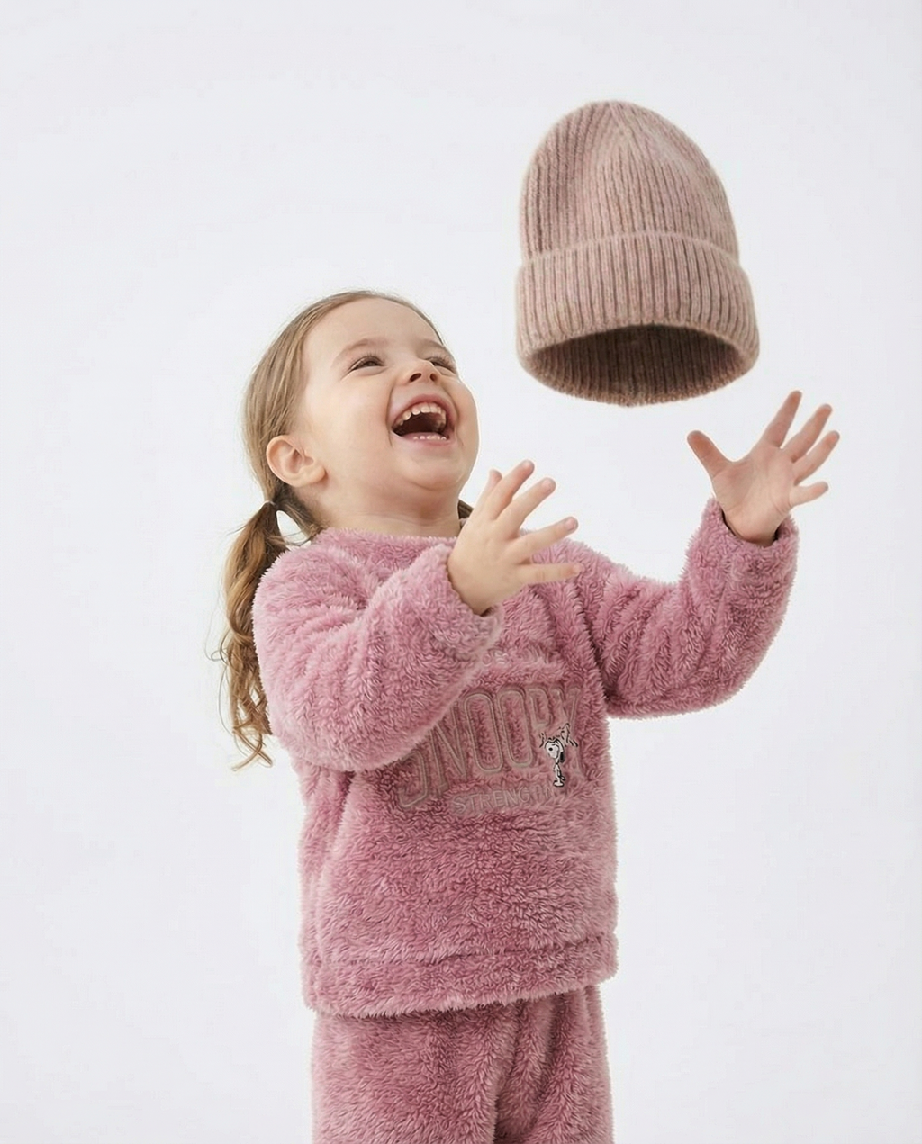 Baby Snoopy Fleece Set — Dusty Pink