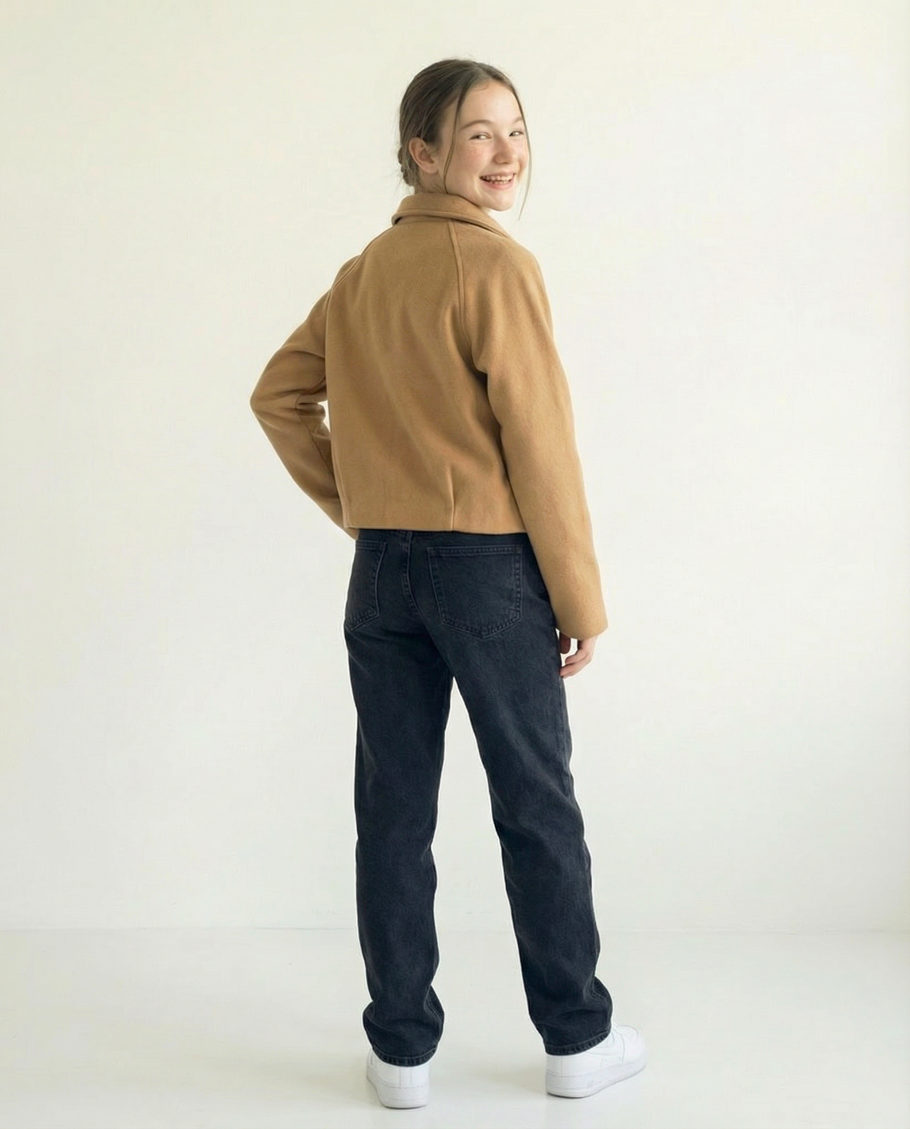 Cropped Wool-Blend Zip Jacket – Camel