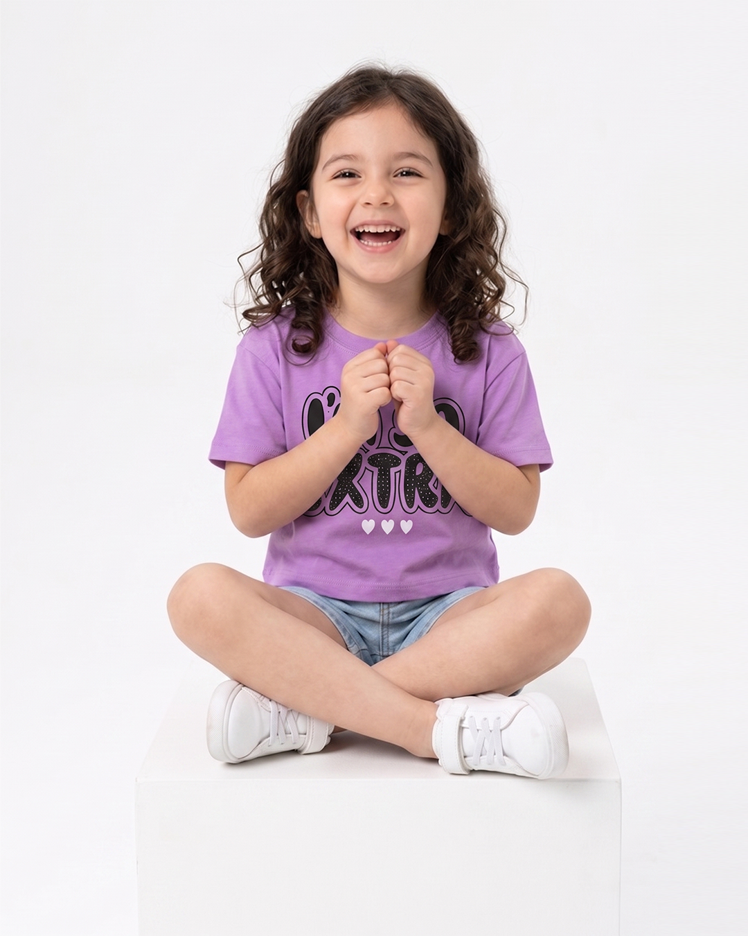 I'm So Extra Graphic Crop Tee — Purple