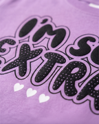 I'm So Extra Graphic Crop Tee — Purple