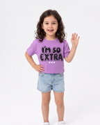 I'm So Extra Graphic Crop Tee — Purple