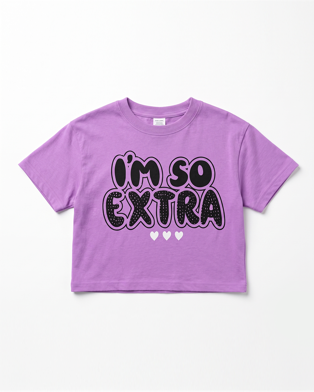 I'm So Extra Graphic Crop Tee — Purple
