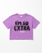 I'm So Extra Graphic Crop Tee — Purple