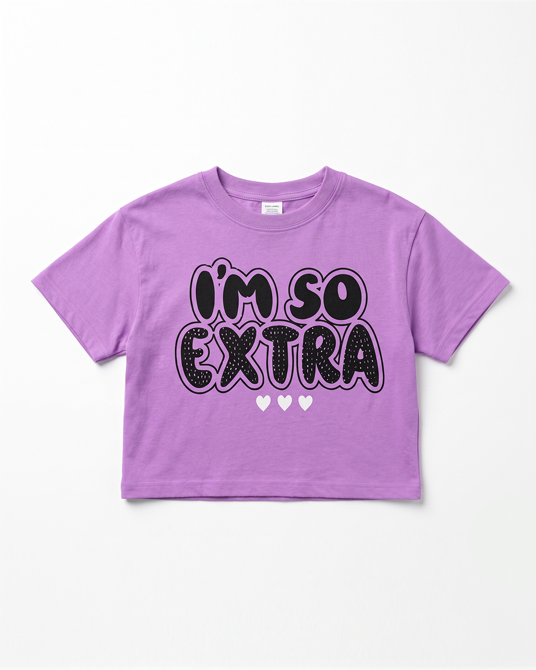 I'm So Extra Graphic Crop Tee — Purple