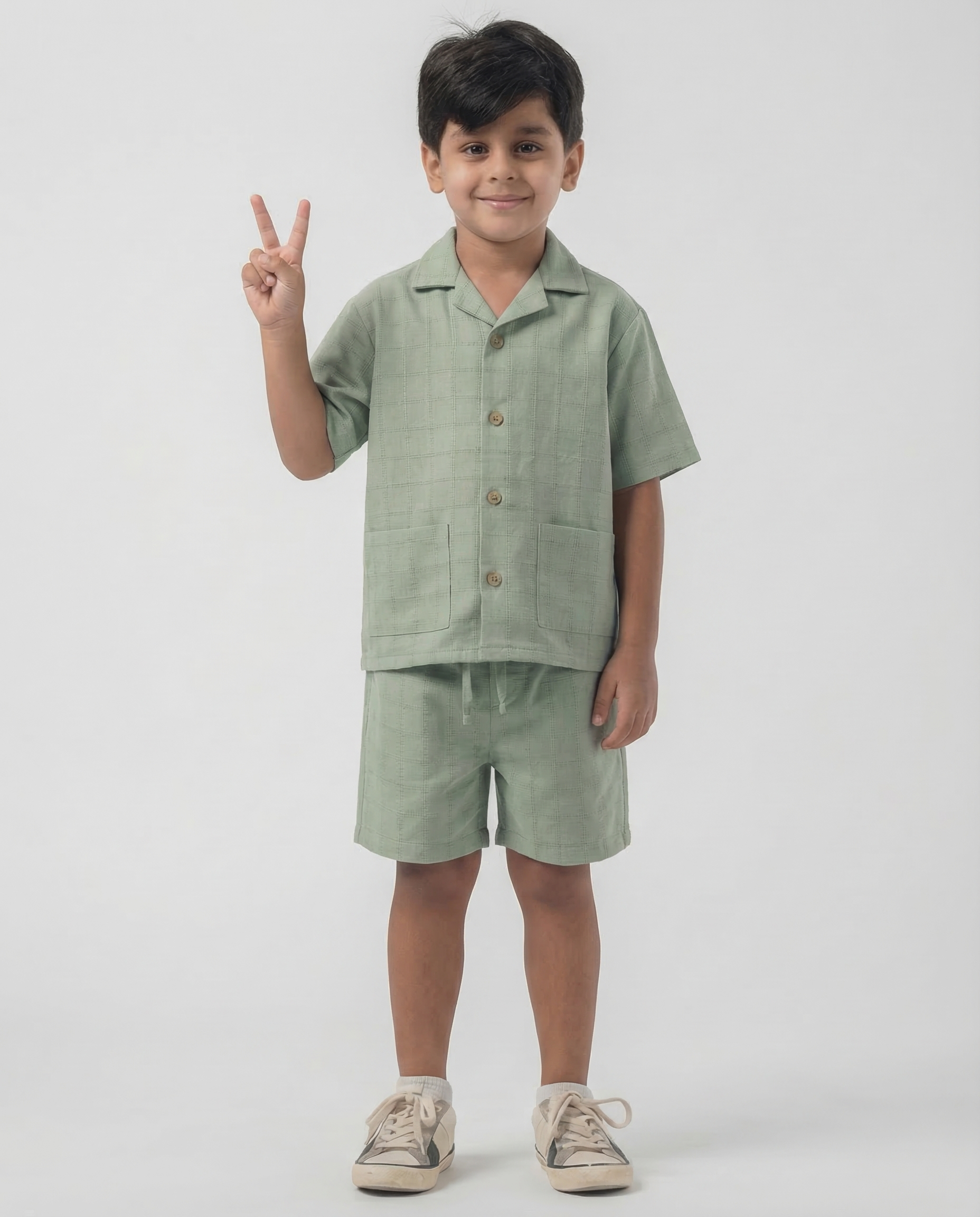 RAQI Linen Resort Set — Sage Green | Boys