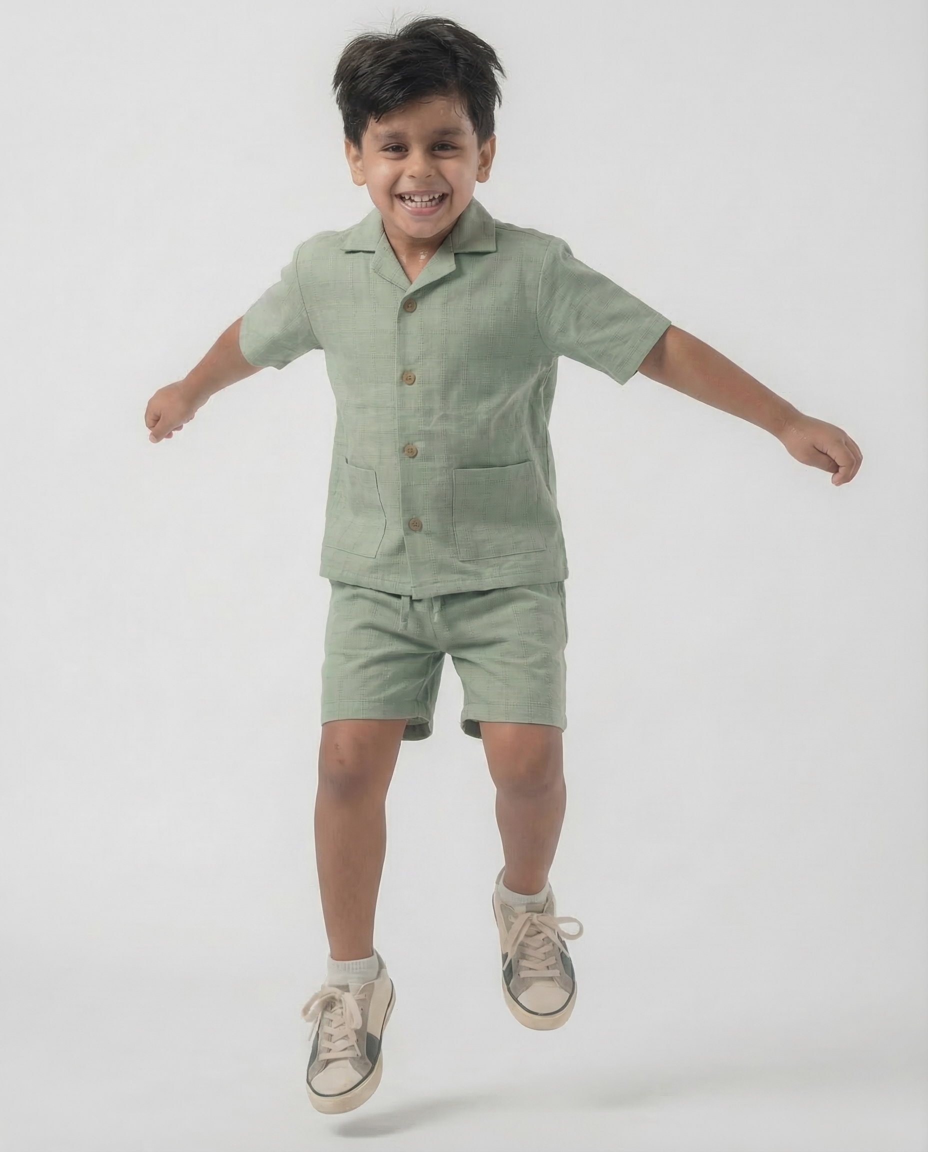 RAQI Linen Resort Set — Sage Green | Boys