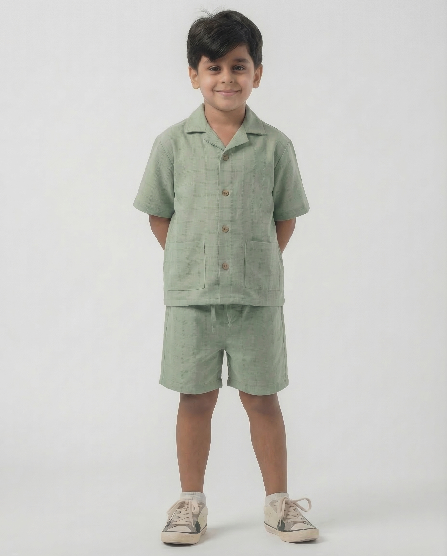 RAQI Linen Resort Set — Sage Green | Boys