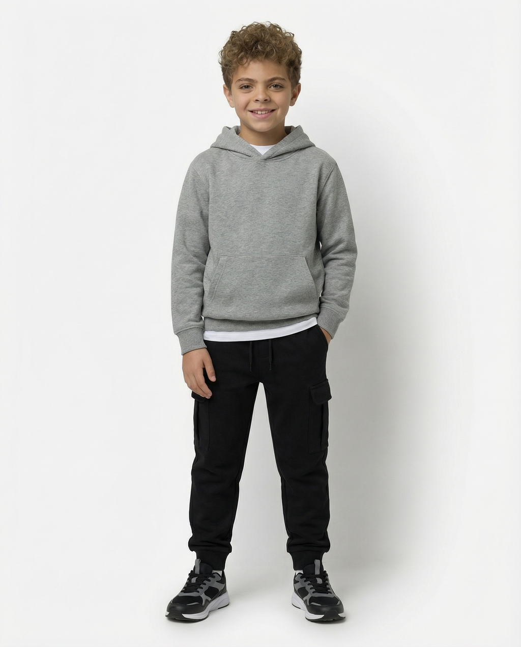 Boys Cargo Sweatpants — Black