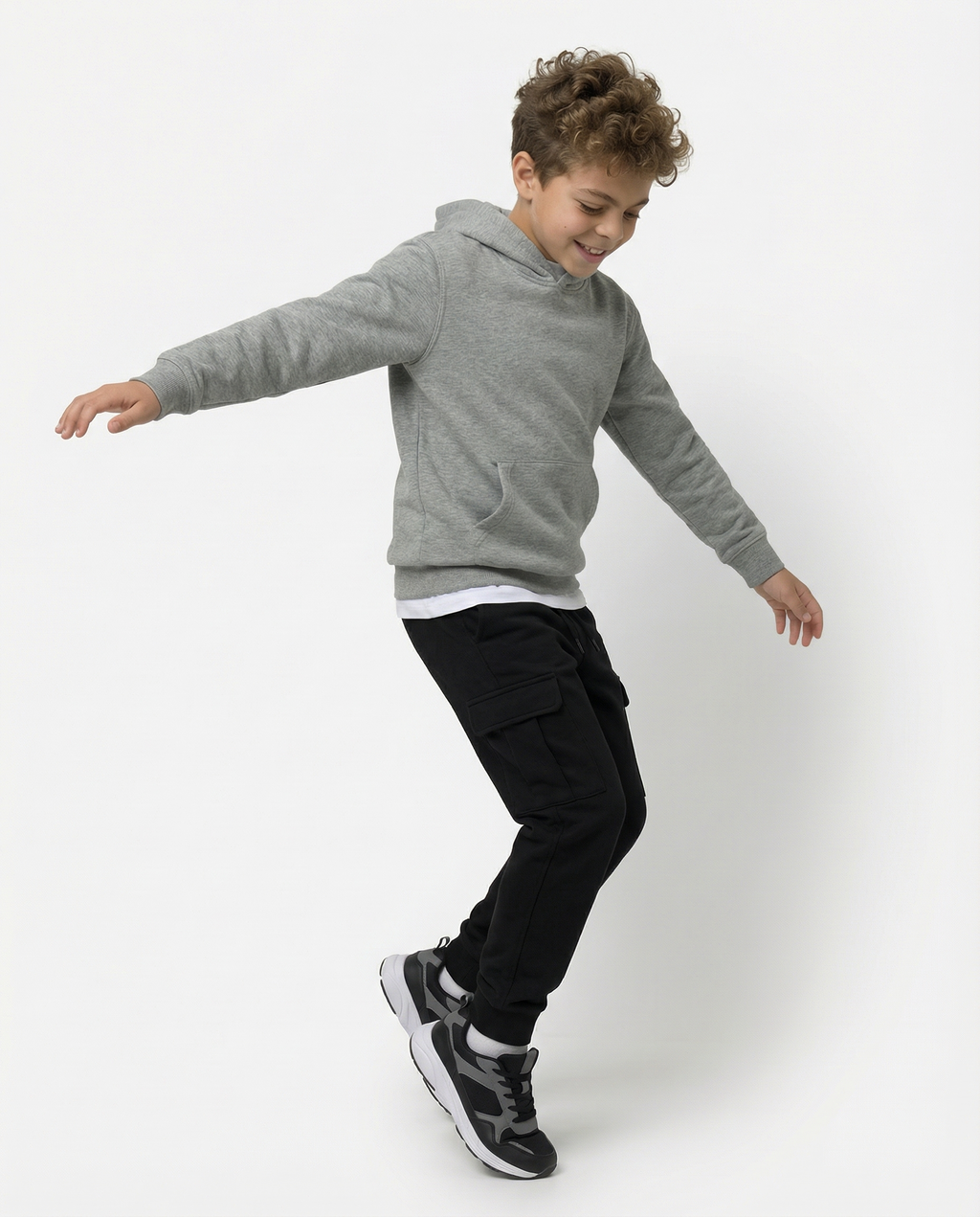 Boys Cargo Sweatpants — Black