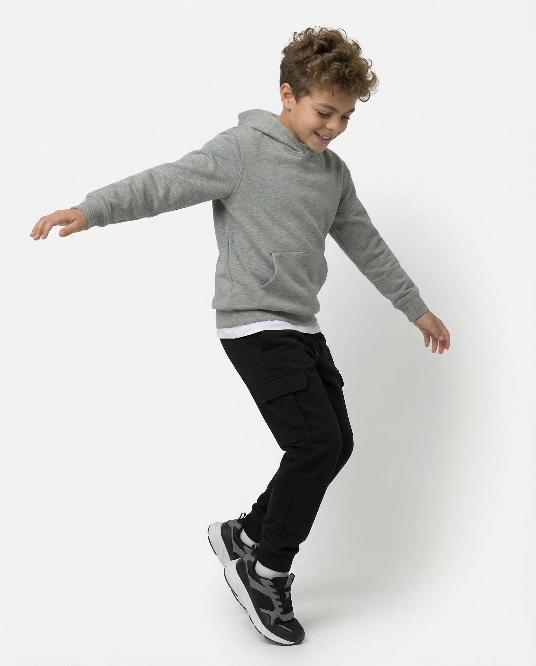 Boys Cargo Sweatpants — Black