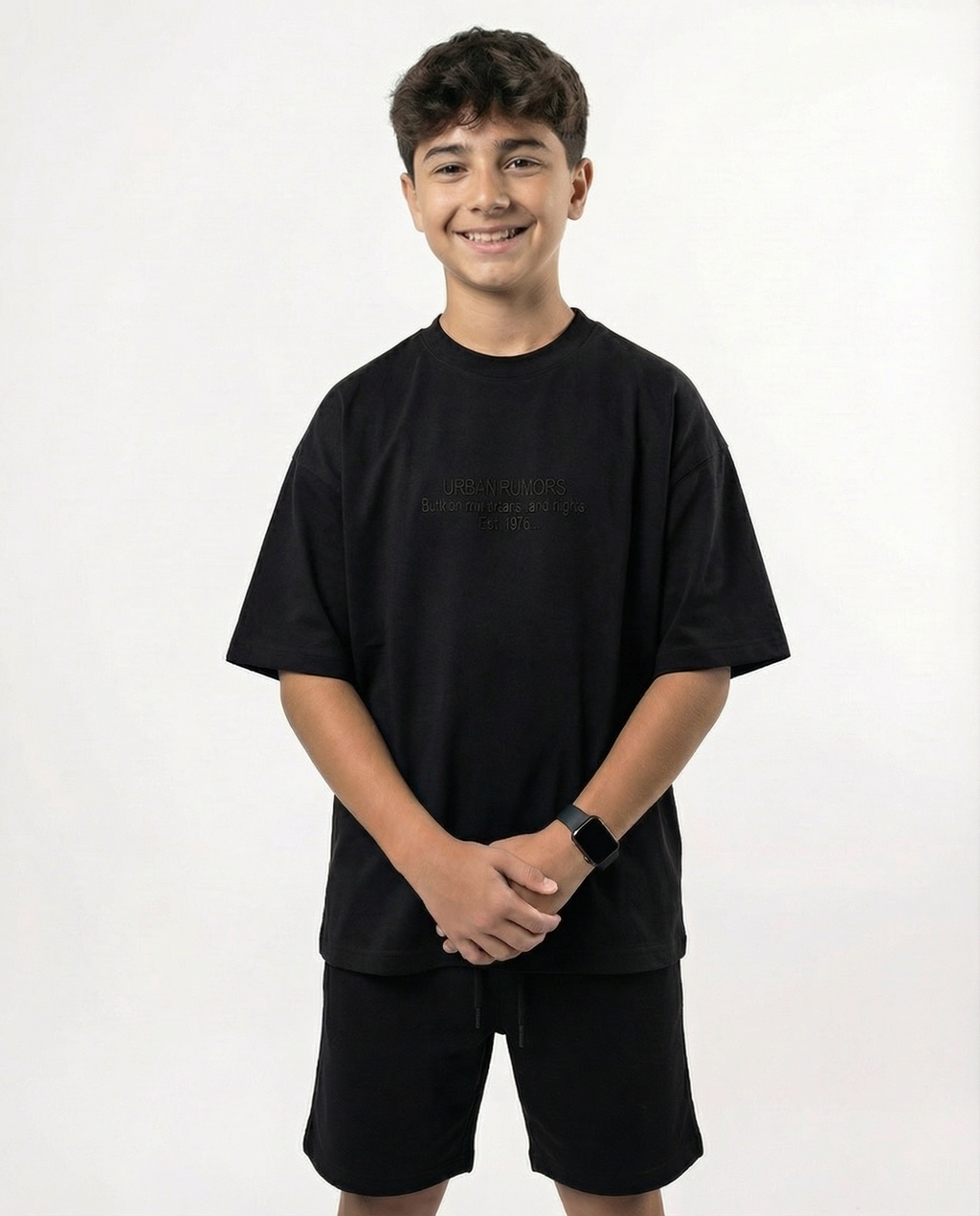 Boys T-Shirt & Shorts Set — Black