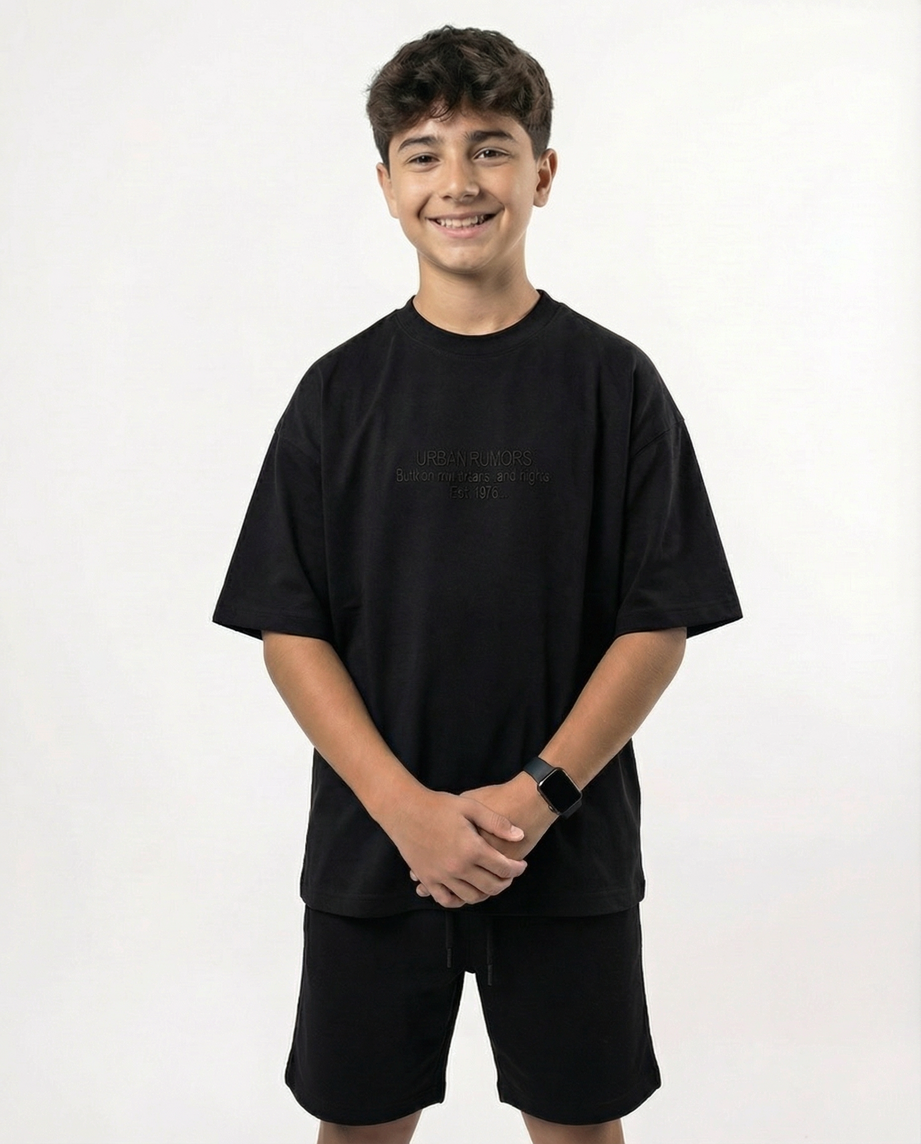 Boys T-Shirt & Shorts Set — Black