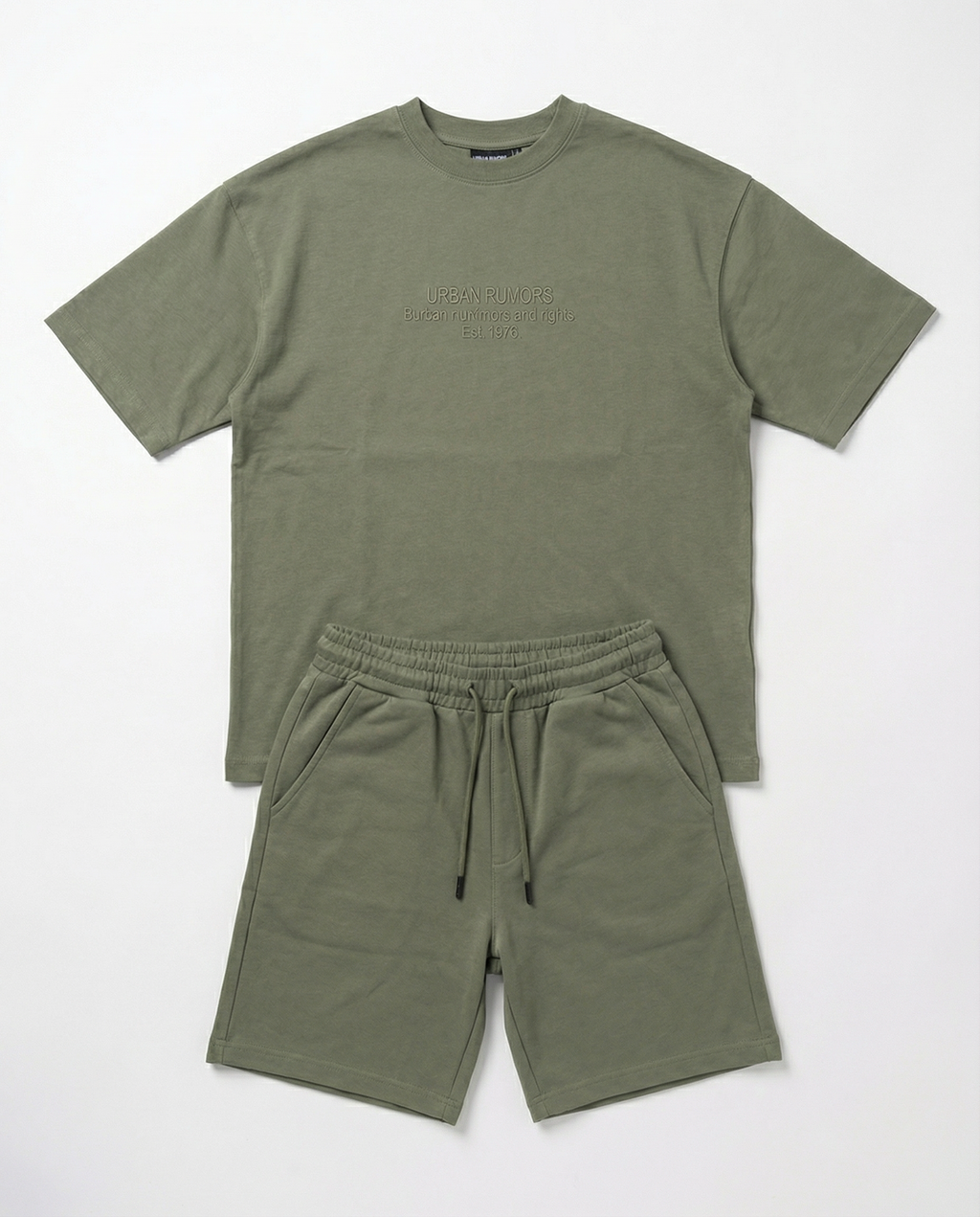 Boys T-Shirt & Shorts Set — Olive Green